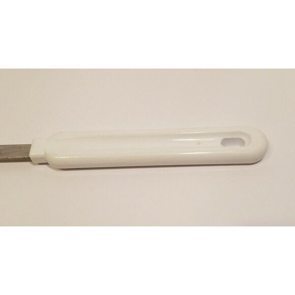 Robinson Knife Stainless Steel Meat Fork 2 Wide Prong 11" White Handle Vintage - Picture 3 of 6